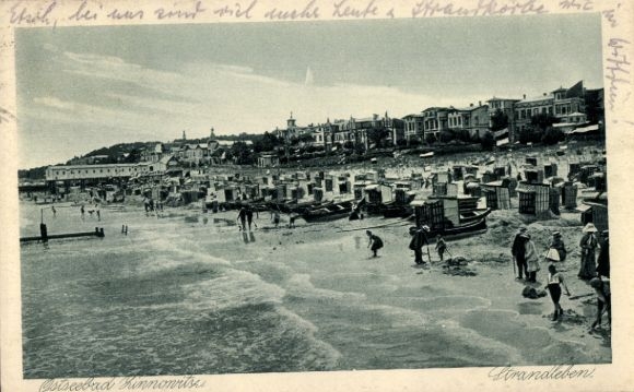Postcard Ostseebad Zinnowitz on Usedom, beach life