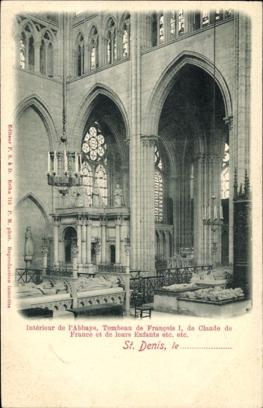 Ak Ile Saint Denis Seine Saint Denis, Inneres der Abtei