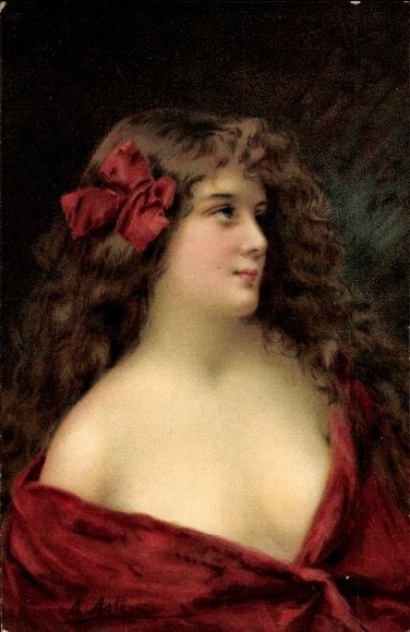 Artist Postcard Asti, A., portrait of a Woman