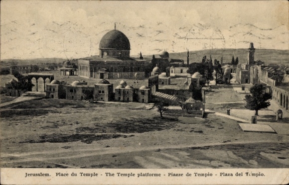 Postcard Jerusalem Israel, Temple Square, Dome of the Rock, architecture