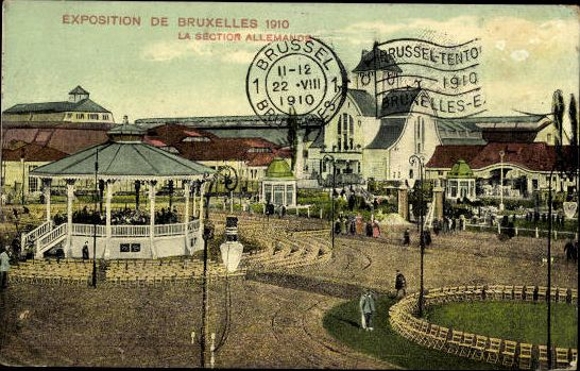 Set von 83 Ansichtskarten, Brüssel Weltausstellung 1910