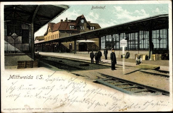 PC Mittweida in Saxony, train station, track side