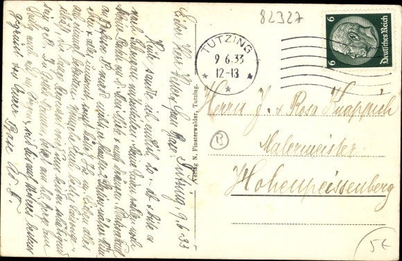 Postcard Tutzing am Starnberger See Upper Bavaria, landing stage, steamer