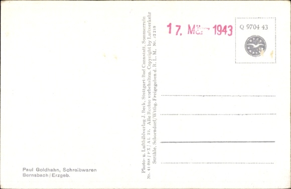 Postcard Bernsbach Lauter-Bernsbach in the Ore Mountains of Saxony, aerial photograph
