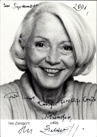 Postcard actress Ilse Zielstorff, portrait, autograph
