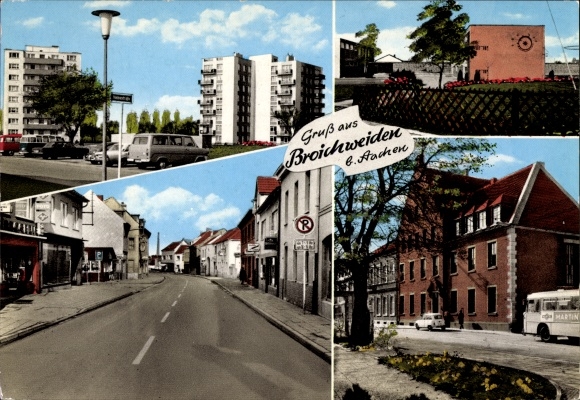 Ak Broichweiden Würselen Noordrijn-Westfalen, hoogbouw, straatdelen
