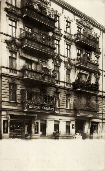 foto Ak Berlin Prenzlauer Berg, Stargarder Straße 63, Bakkerij en Zoetwaren, Resident