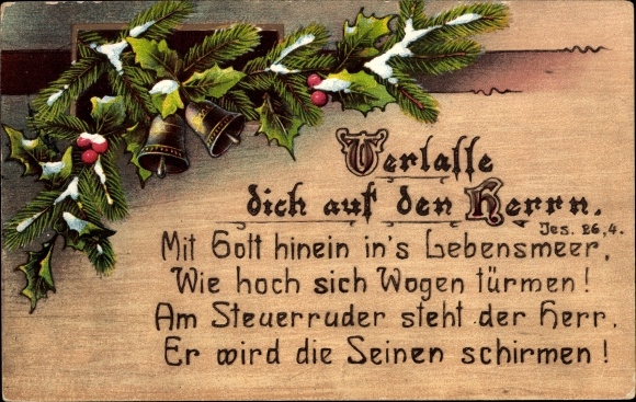 Postcard Happy New Year, Rely on the Lord, Isa. 26 4
