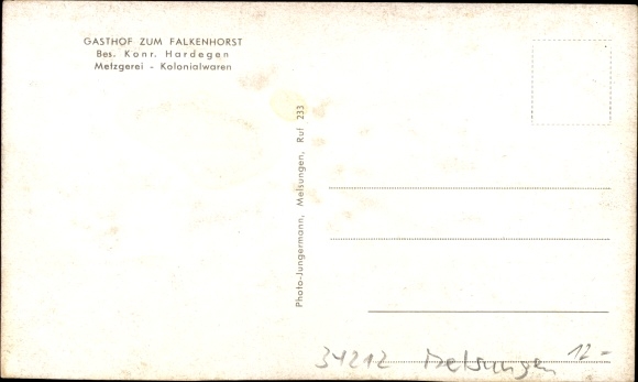 Postcard Melsungen in Hesse, Gasthof Zum Falkenhorst, exterior view, panorama of the place