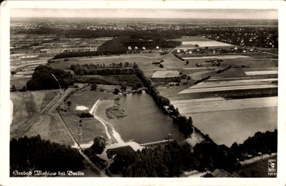 Postcard Blankenfelde Mahlow in Teltow Fläming, aerial photograph, city panorama, Klinke & Co. 13131