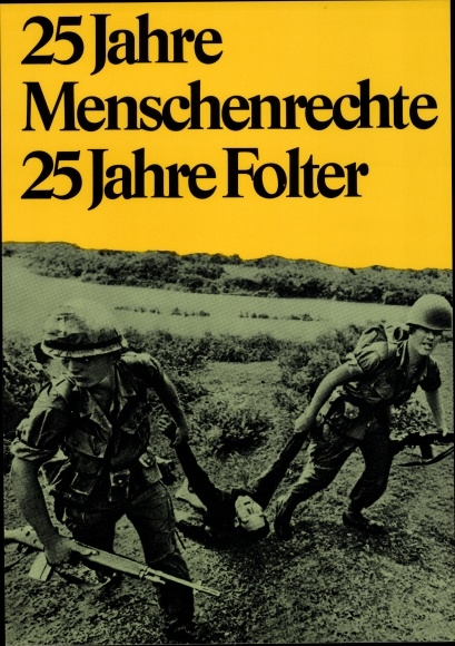 KP artysty Staeck, Klaus, 25 lat praw człowieka, 25 lat tortur, satyra