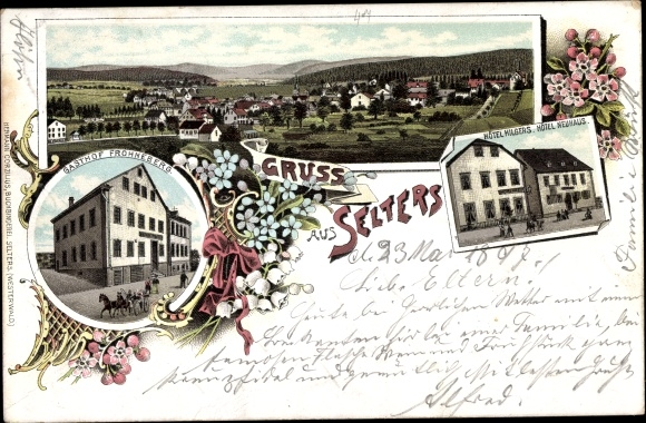Litho Selters in het Westerwald, Gasthof Frohneberg, Hotel Hilgers, Hotel Neuhaus