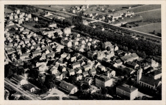 Postcard Kolbermoor in Upper Bavaria, aerial photograph