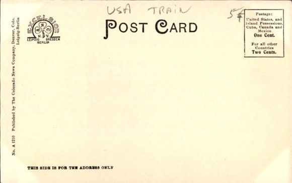 Postcard Colorado USA, St. Peter's Dome, steam locomotive