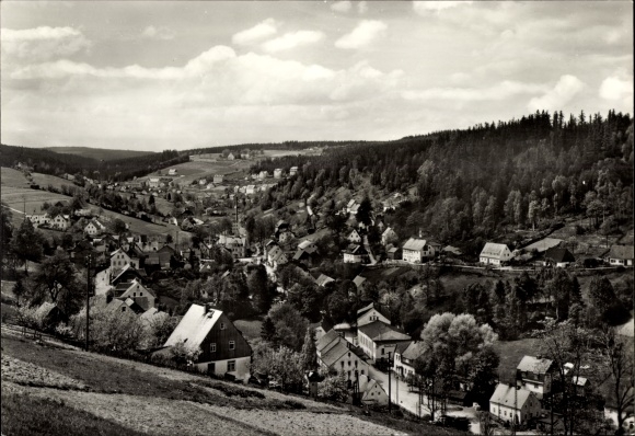 Ak Pobershau Marienberg im Erzgebirge, Gesamtansicht
