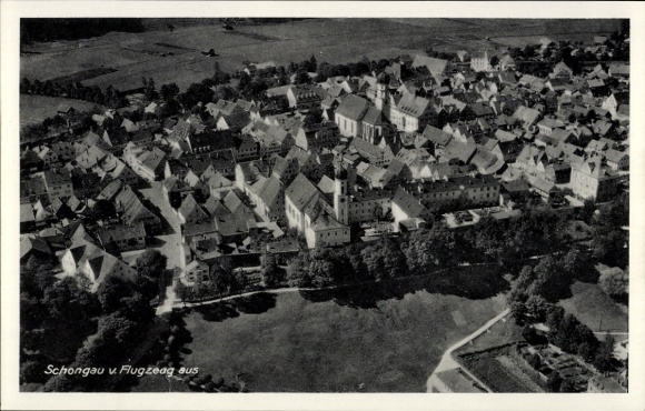 Ak Schongau in Opper-Beieren, luchtfoto, stadspanorama