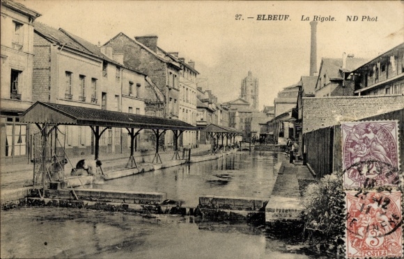Ak Elbeuf Seine Maritime, Rigole