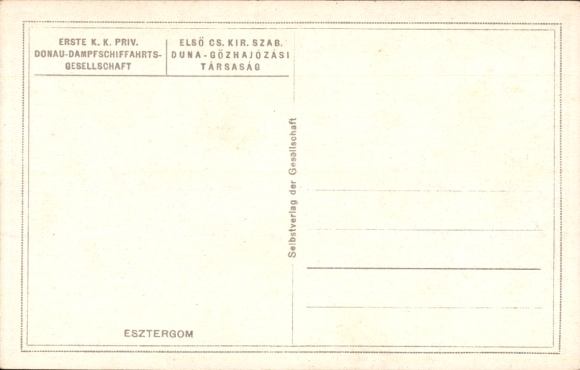 Artist Postcard Schmidt, R., Esztergom Gran Hungary, Danube party, salon steamer