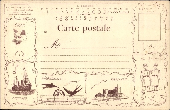 Postcard Stenographie Duployé, La Medaille d&#39;Or, Subjects