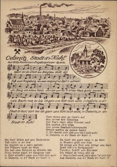 Lied Ak Oelsnitz Erzgebirge, Stadt d'r Kuhl' von Willy Kaufmann