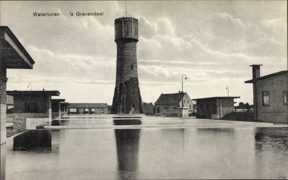 Postcard &#39;s Gravendeel Südholland, Water Tower