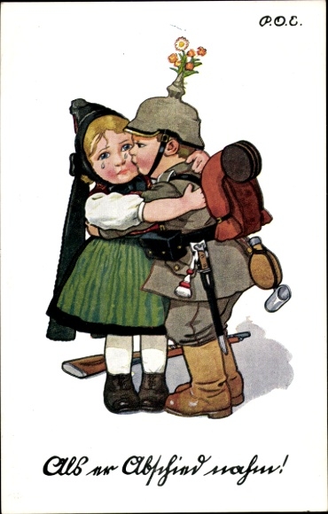 Artist Postcard Engelhard, POE, When he said goodbye