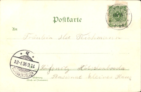 Chromo-Litho Rochsburg Lunzenau in Saxony, Thorhaus, Castle, Powder Tower, Staircase