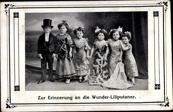 Passepartout Ak Zur Erinnerung an die Wunderliliputaner