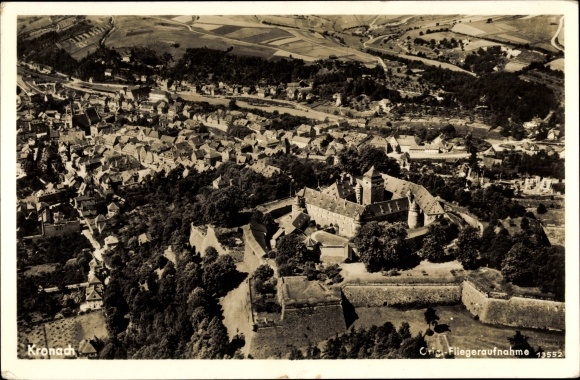 PC Kronach in Upper Franconia Bavaria, panorama, aerial photo