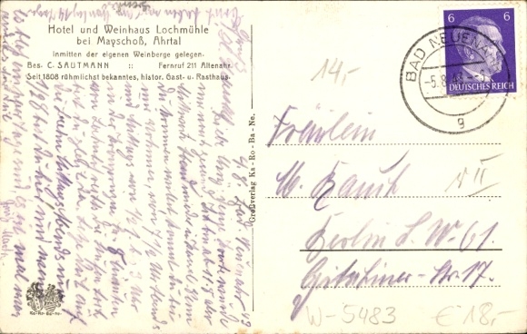 Postcard Mayschoß an der Ahr, Hotel and Weinhaus Lochmühle, interior view