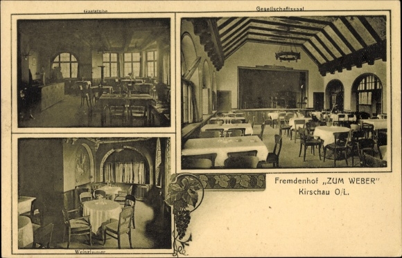 Ak Schirgiswalde Kirschau Oberlausitz, Blick in den Fremdenhof Zum Weber