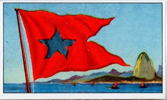 Verzamelfoto rederijvlaggen van de wereldkoopvaardijvloot, nr. 173 Engeland, Blue Star Line