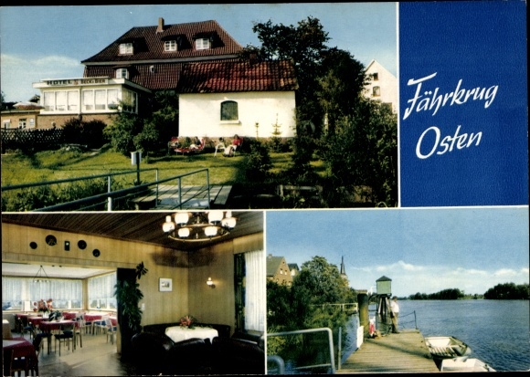 Ak Osten Oste wijk Cuxhaven, Fährkrug Osten, aanlegsteiger