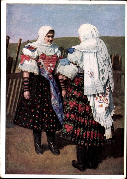Ak Retzlaff, H, Zipser Volkstrachten, Deutsche Bäuerinnen aus dem Zipser Niederland, Festtracht, VDA