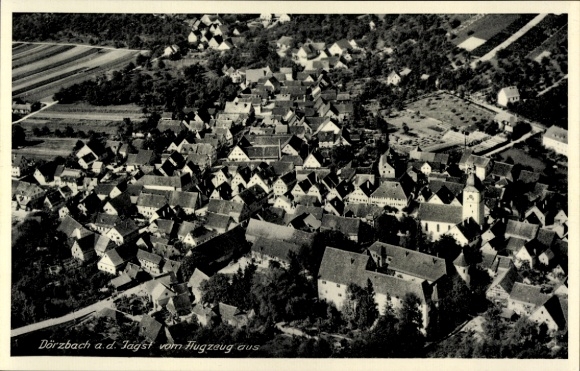 Postcard Dörzbach an der Jagst Württemberg, aerial photograph