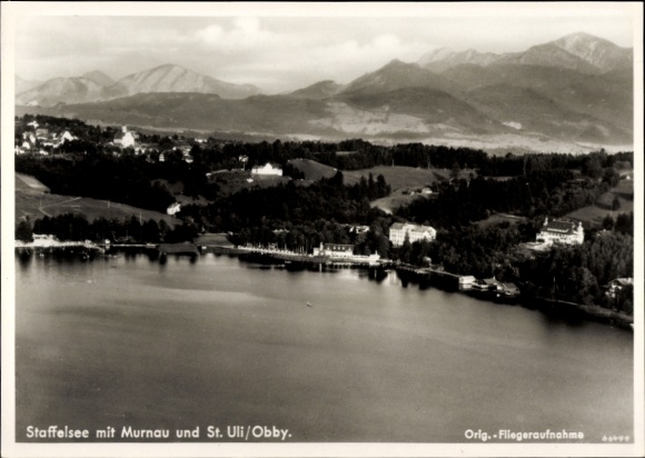 Postcard Murnau am Staffelsee, aerial photograph