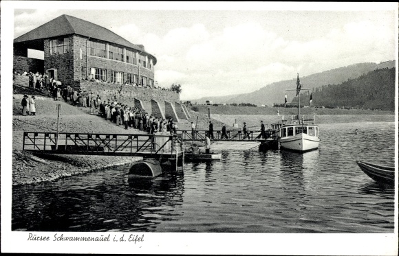 Ak Heimbach in der Eifel, Rurtalsperre Schwammenauel, Anlegestelle, Der Seehof