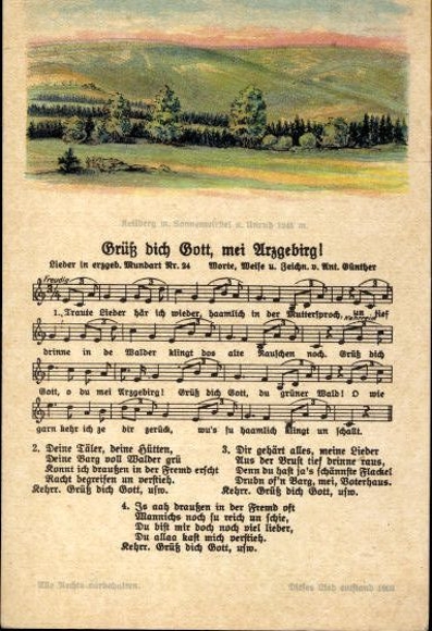 30 individual song cards, Anton Günther