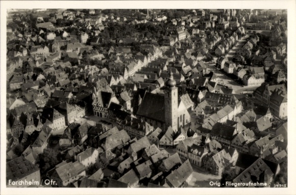Ak Forchheim in Oberfranken Bayern, Fliegeraufnahme