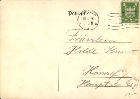 Studentika Ak München, Corps Brunsviga, Wappen, v. d. Tann-Straße 14