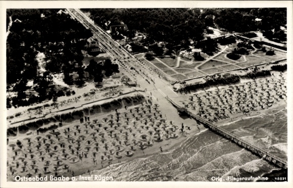 Postcard Ostseebad Baabe on Rügen, aerial photograph