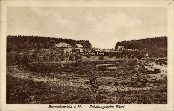 Ak Benneckenstein Oberharz, recreatiehuis Ebert, landschap, bos, historische ansichtkaart