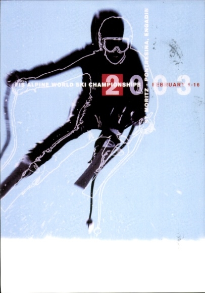 Ganzsachen Ak Sankt Moritz Kanton Graubünden, Ski-Weltmeisterschaft 2003