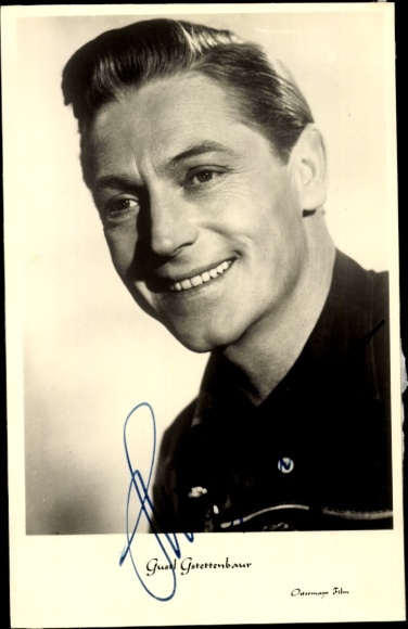Postcard actor Gustl Gstettenbaur, Stark-Gstettenbaur, portrait, autograph