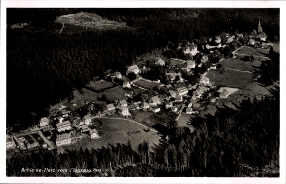 Postcard Schierke Wernigerode in the Harz, aerial photograph