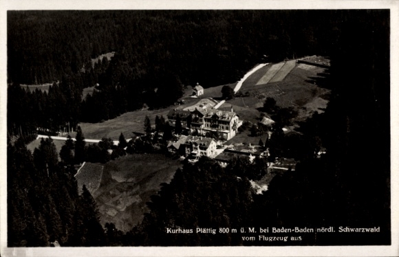 Postcard Bühlertal in the Black Forest, Kurhaus Plättig, aerial photograph