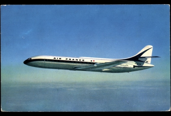 Postcard French passenger aircraft, Air France, Caravelle