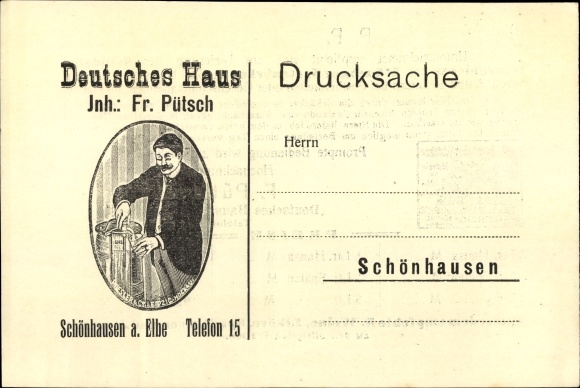Postcard Schönhausen Elbe, Gasthof Deutsches Haus, Fr. Pütsch