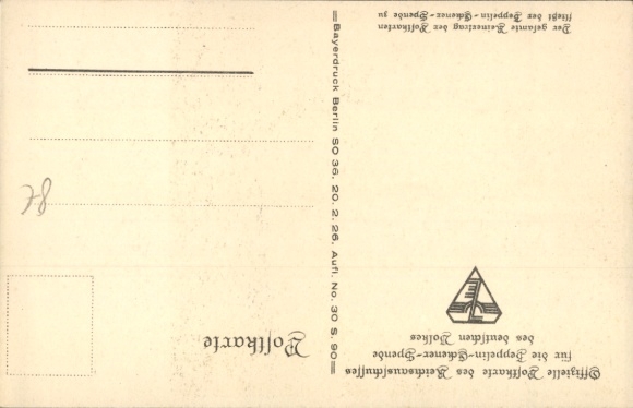 Artist Postcard Amtsberg, Otto, Zeppelin Eckener donation, waving man, airship