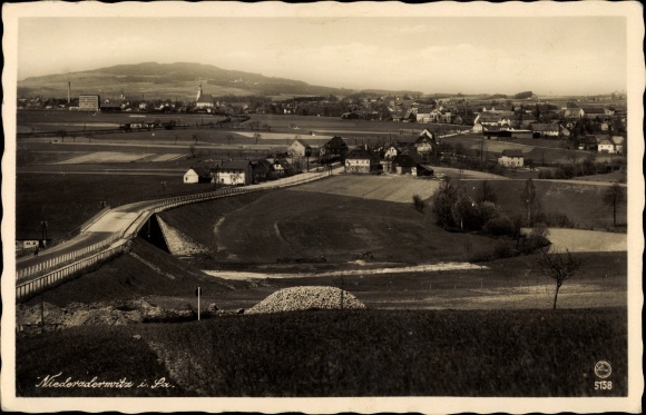 Foto Ak Niederoderwitz Oderwitz in Saksen, panoramisch uitzicht